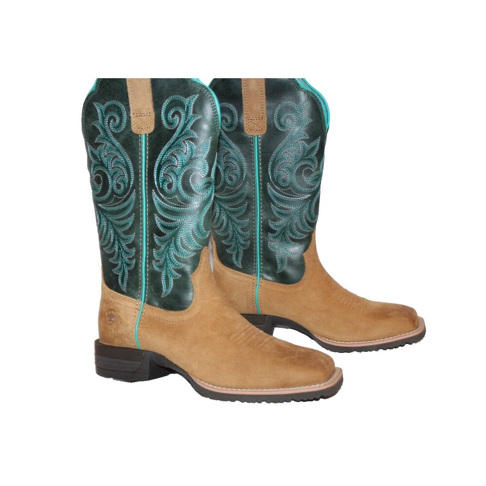 Ariat Women's Hybrid Ranch Time Boots Western Boots NWOB Acorn Teal 7 B